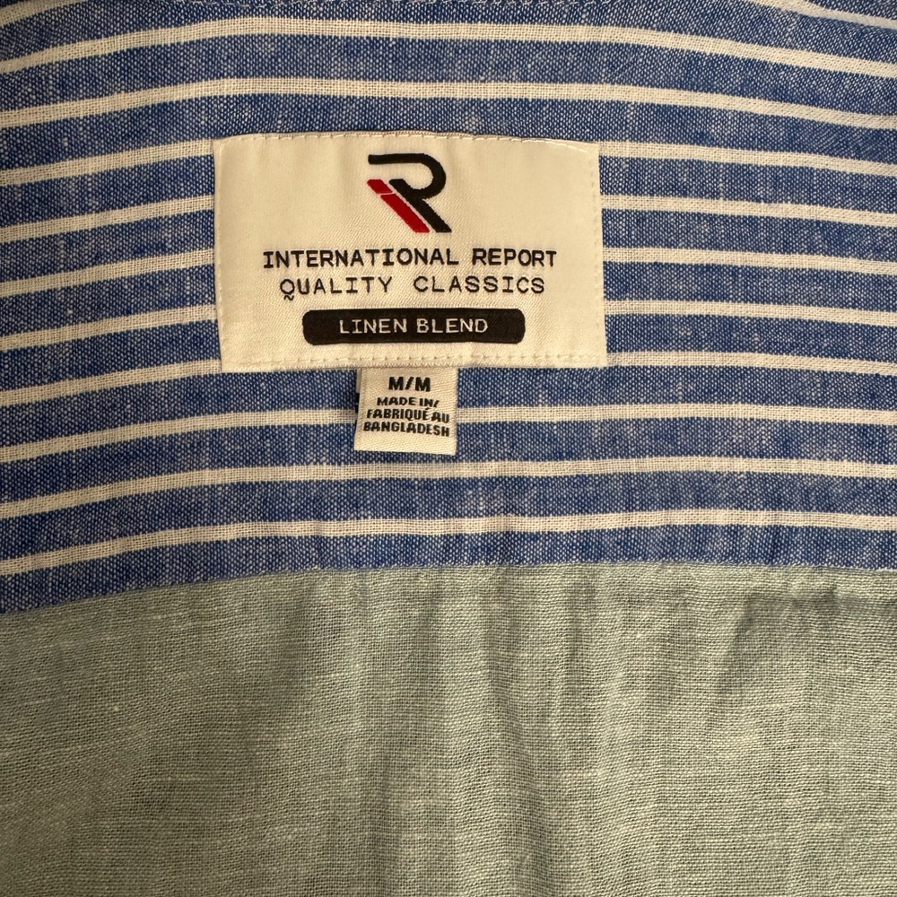 Blue Striped Linen Blend Shirt